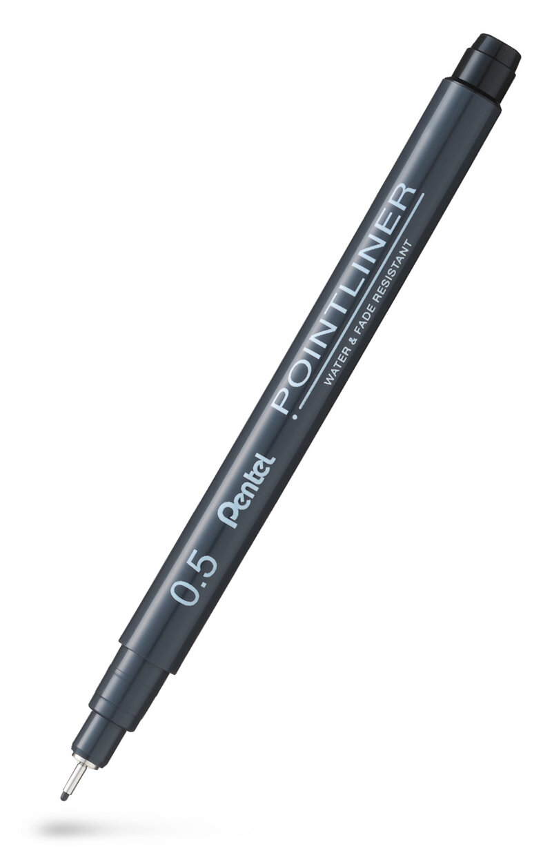 Fineliner PENTEL Pointliner 0,5mm svart