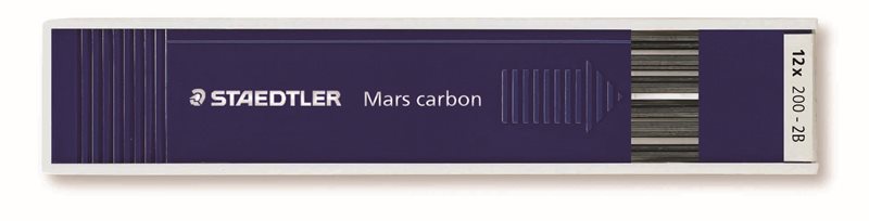 Blyertsreservstift Mars Carbon 2,0mm 2B (12 stifter)