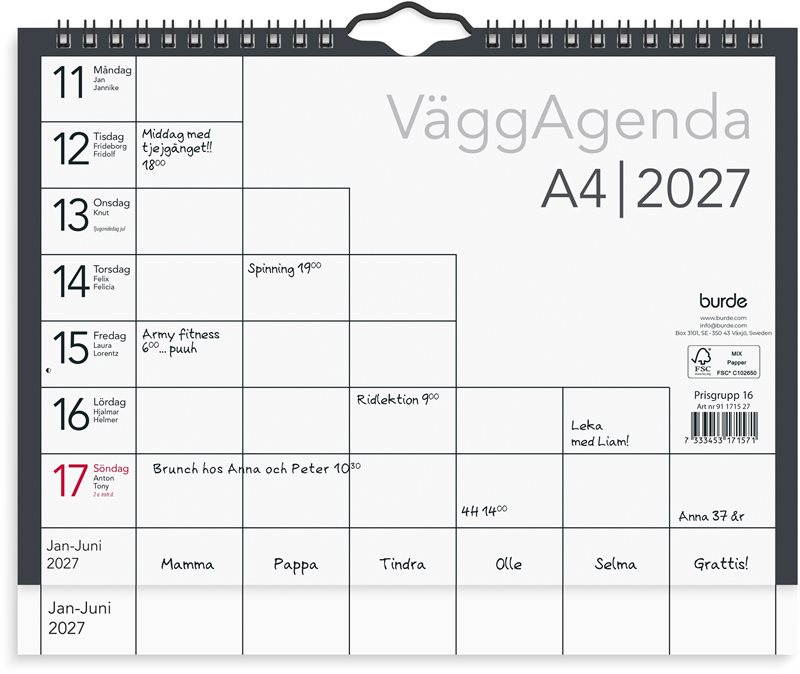 Väggagenda 2027 A4