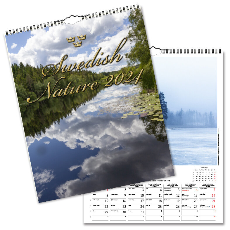 Väggkalender Swedish Nature 2024 328x405mm