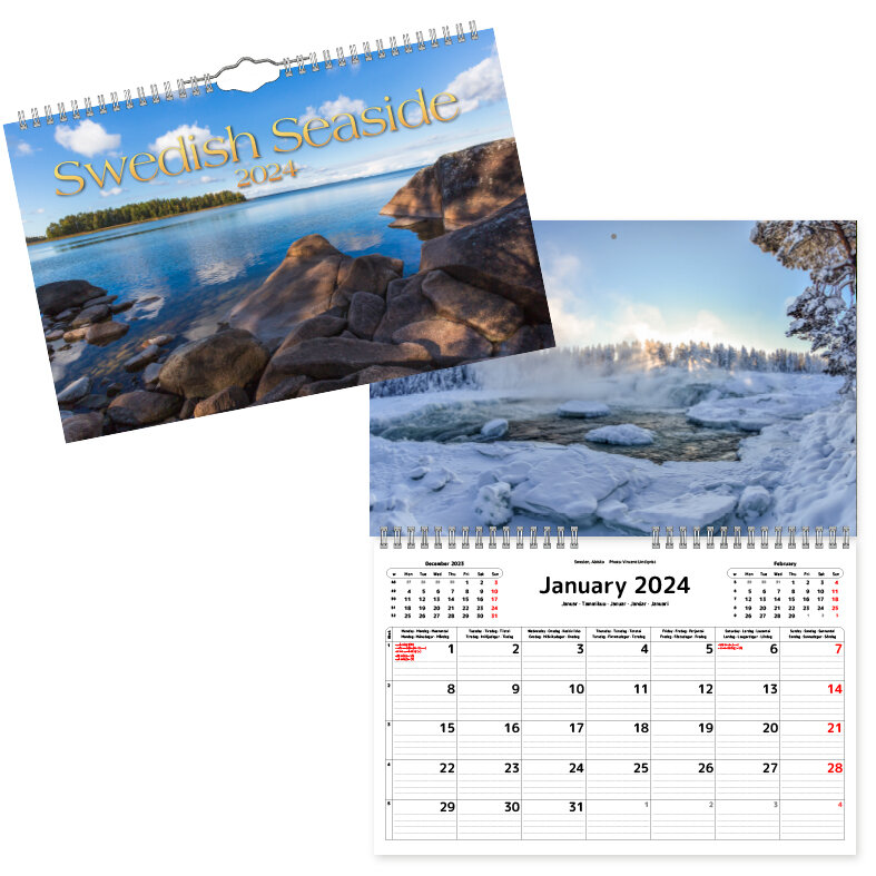 Väggkalender Swedish Seaside 2024 300x195mm