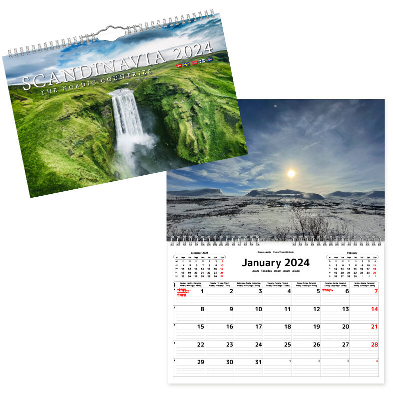 Väggkalender Scandinavia 2024 300x195mm