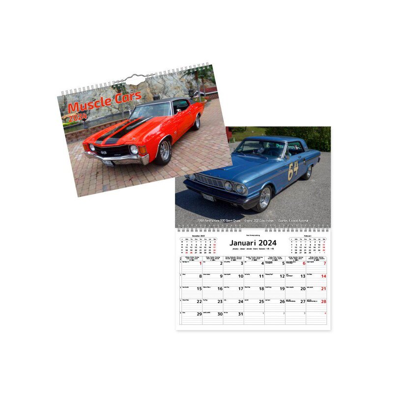 Väggkalender Muscle Cars 2024 300x195mm