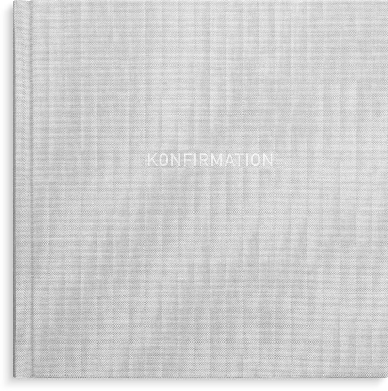 Konfirmationsbok grå linnetextil