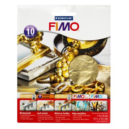 Fimo metallblad guld 10 ark