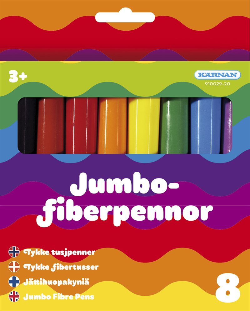 Fiberpennor jumbo 8 st