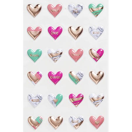 Puffystickers Hjärtan 24 st