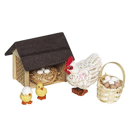 Miniatyrkit höna & kycklingar