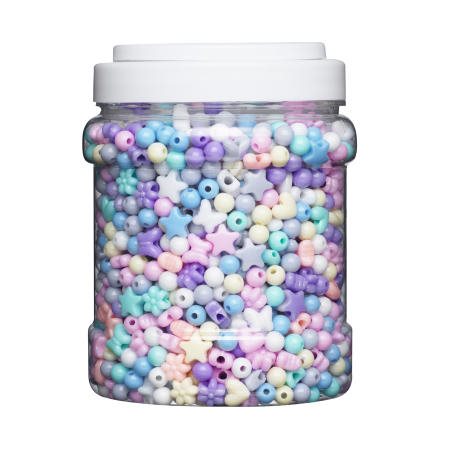 Plastpärlor pastellmix 450g