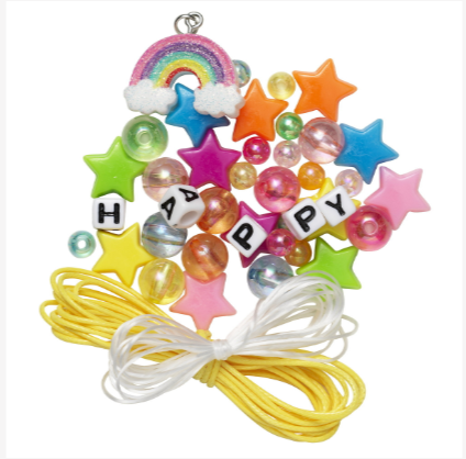 Armbands-kit Rainbow sparkle – skapa 2 armband med stjärnor & iriserande pärlor