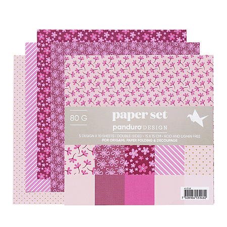 Papperskit 15cm rosa mönster