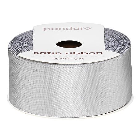 Satinband 25 mm 8 m grå