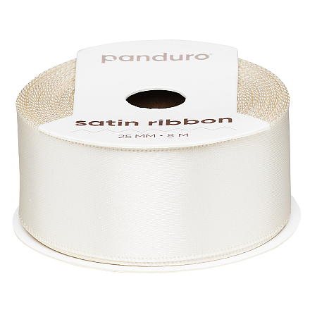 Satinband 25 mm 8 m creme