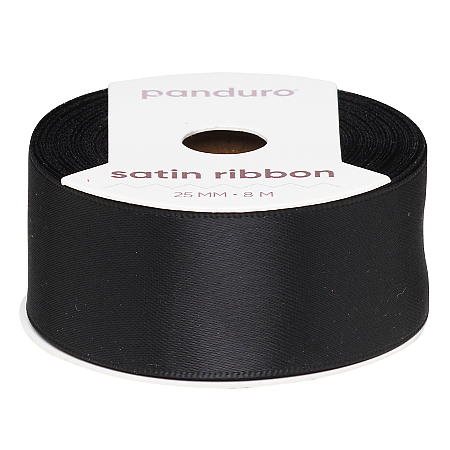 Satinband 25 mm 8 m svart