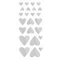Stickers 4 ark hjärtan silver