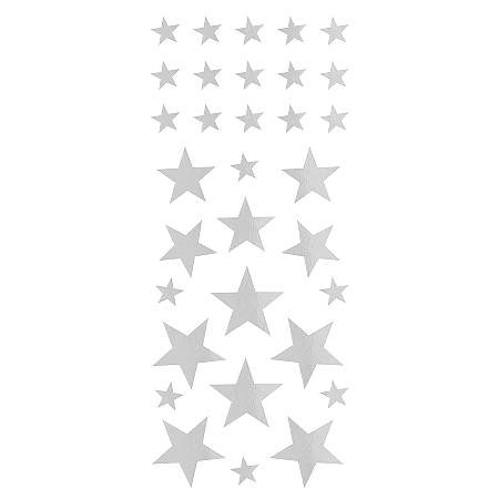 Stickers 4 ark stjärnor silver