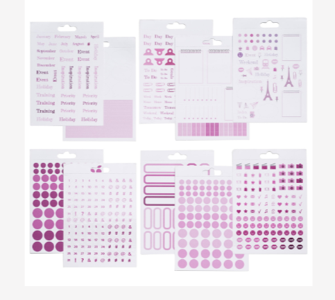 Stickersblock 20 ark rosa