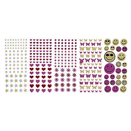 Stickers 10ark plast/Glitter