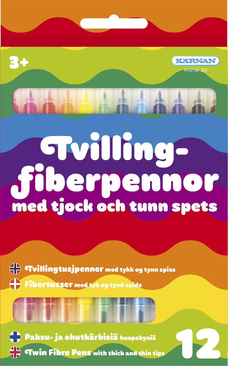 Tvillingfiberpennor 12st 