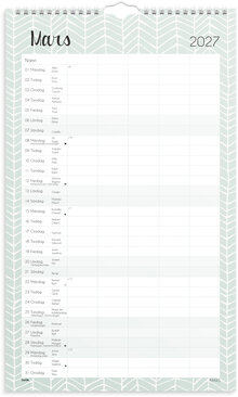 Familjekalender Pastell 2027 stickers