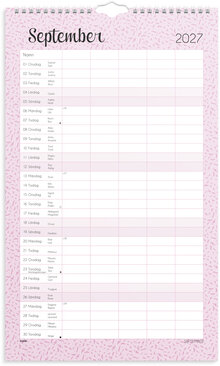 Familjekalender Pastell 2027 stickers