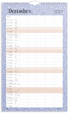Familjekalender Pastell 2027 stickers