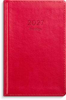 Kalender 2027 Prestige rött konstläder